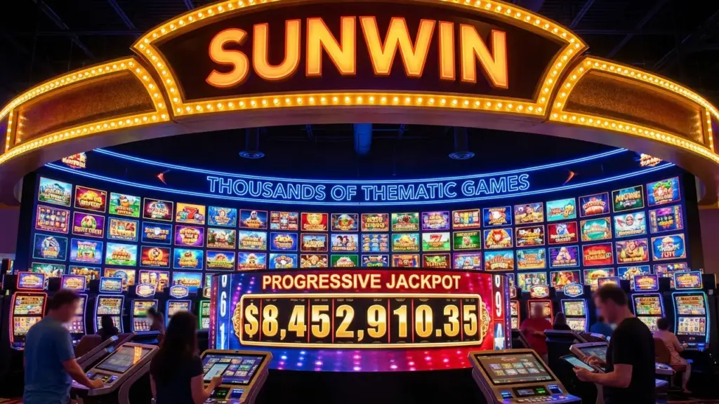 Giao diện sảnh game Nổ hũ Sunwin với hàng trăm trò chơi đa dạng chủ đề