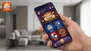 Hình ảnh giao diện chính của App Sunwin trên cả hai hệ điều hành iOS và Android, làm nổi bật sự tiện lợi và thiết kế hiện đại.